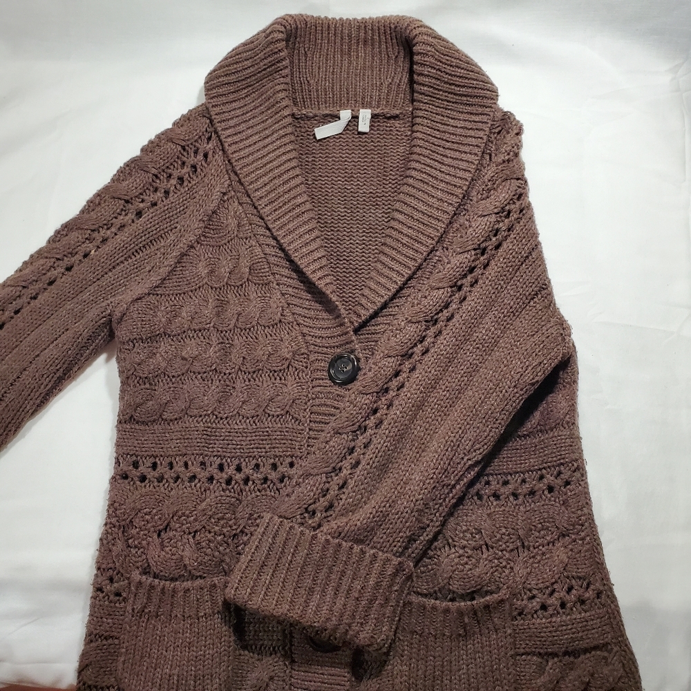 Caslan Brown Knitted Cardigan Size Medium